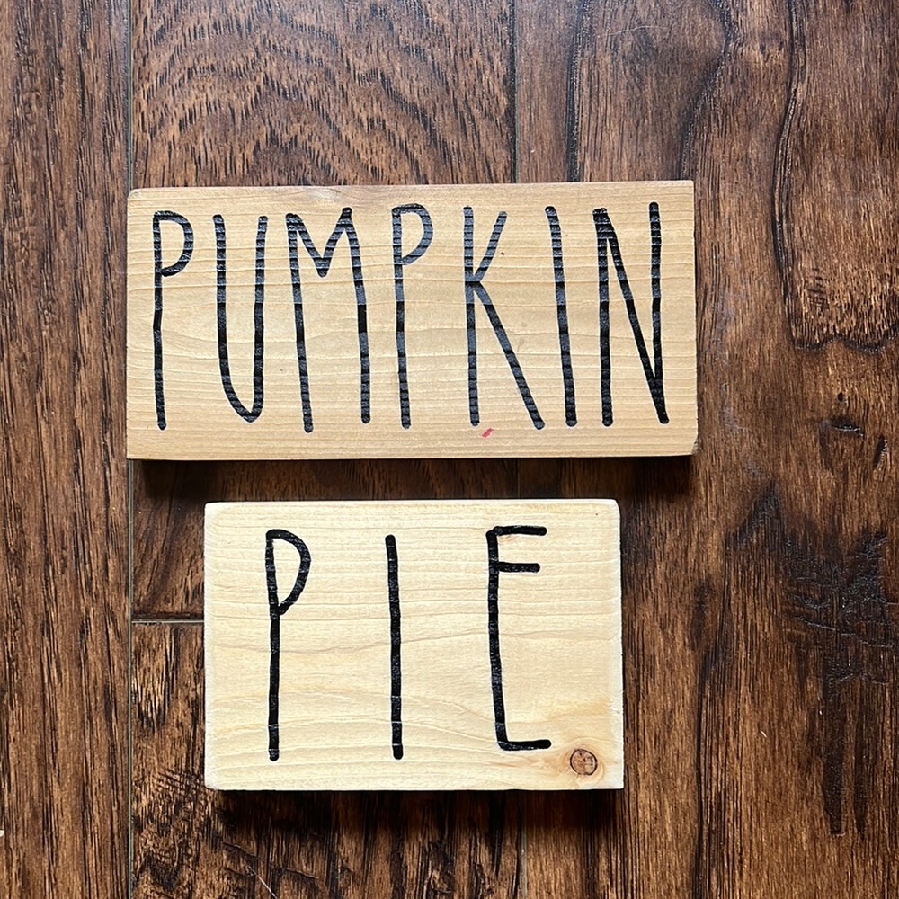 Fall blocks!!  Super cute!  Pumpkin Pie wooden blocks with wording!!